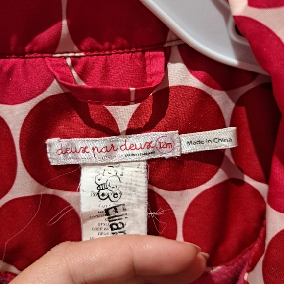 Deux par deux Red Polka Dot Kids Jacket - Picture 2 of 5